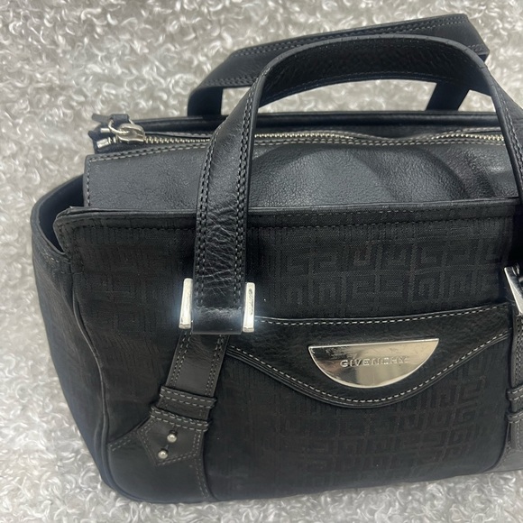 Givenchy Black Monogram Canvas and Leather Zip Satchel - Picture 2 of 15